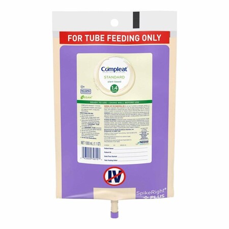 Compleat Standard 1.4 Cal Tube Feeding Formula Vanilla Flavor Liquid 1000 mL Ready to Hang Prefilled Container, 6PK 00043900349275